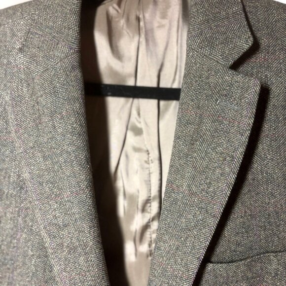 Lauren Ralph Lauren Silver Label Mens Herringbone Blazer Tweed Wool Jacket 41R - Picture 8 of 12